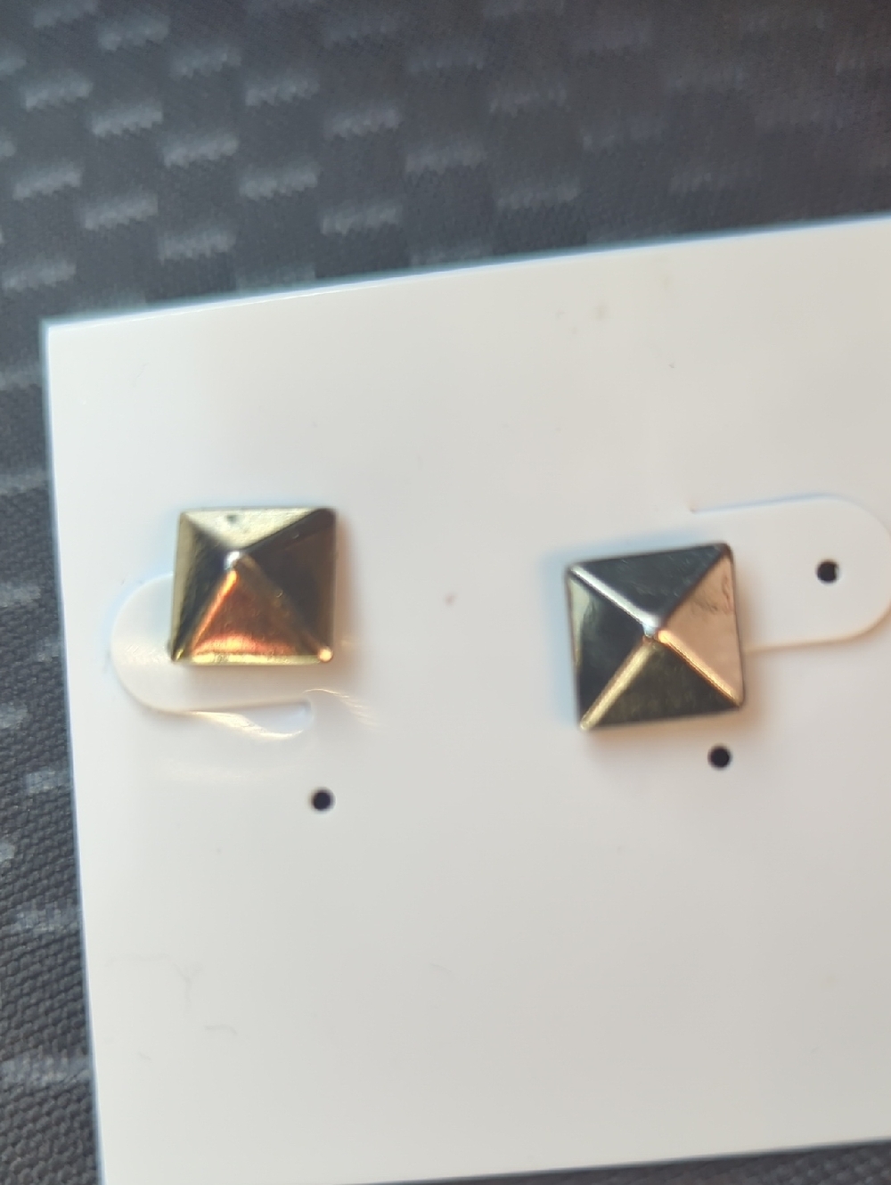Geometric Square Pyramid Stud Earrings